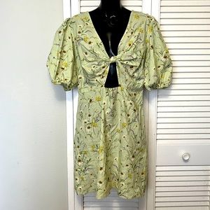 H and M linen blend floral dress